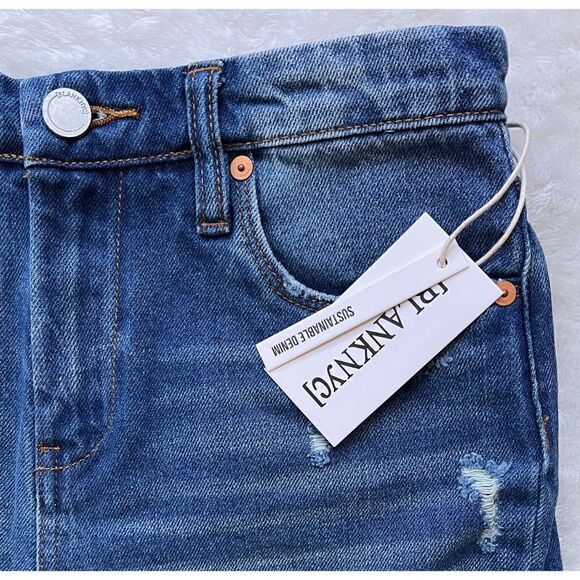 NWT BlankNYC The Warren Distressed Cutoff Jean Shorts in Ground Rules, Size 26 - Picture 6 of 9